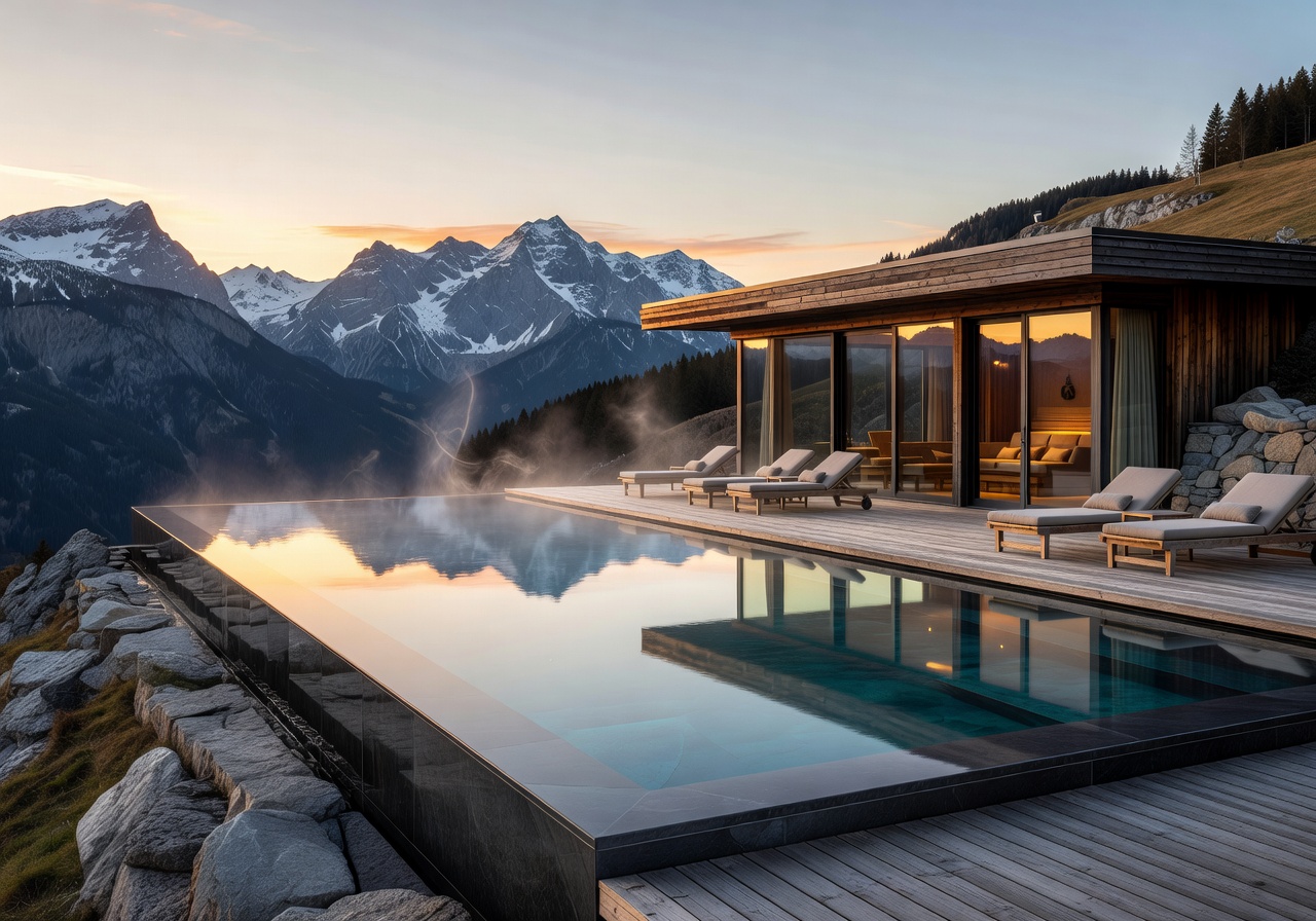 Schloss Elmau adults-only luxury infinity spa pool